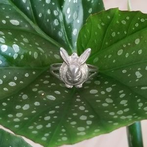 925 Silver Bunny Ring Sz 4